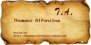 Thomasz Alfonzina névjegykártya